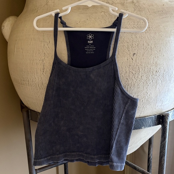 Aura Tops - Aura Navy Blue Ribbed Camisole